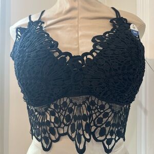 Plus Black Lace Bralette